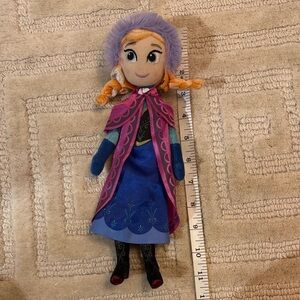Anna from Frozen Plush Doll with Purple Hat and Blue Dress